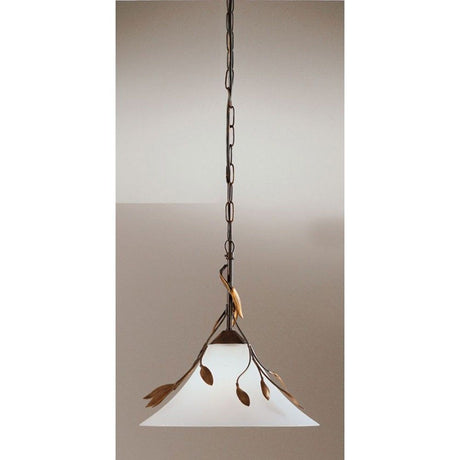 Lampa wisząca Campana Ø 30 cm rdza-antyk, w kolorze złotym, z eleganckim motywem liści.