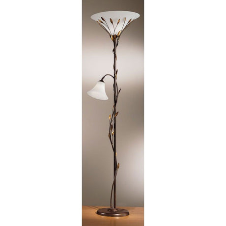 Lampada da terra Campana a 2 luci con braccio da lettura Ø 47 cm, moderna lampada da terra dal design elegante.