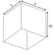 Technische Zeichnung eines Würfels mit den Abmessungen 7x7x10 cm.