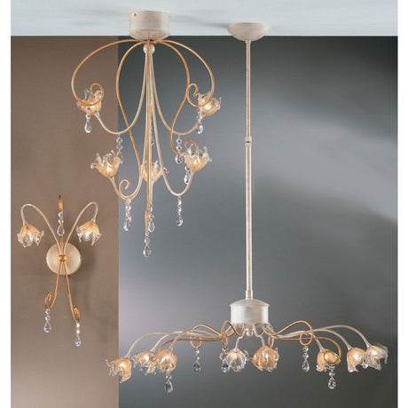 Lámpara colgante Roma de 8 luces de cristal 68-100 cm en un diseño elegante con cristales resplandecientes.