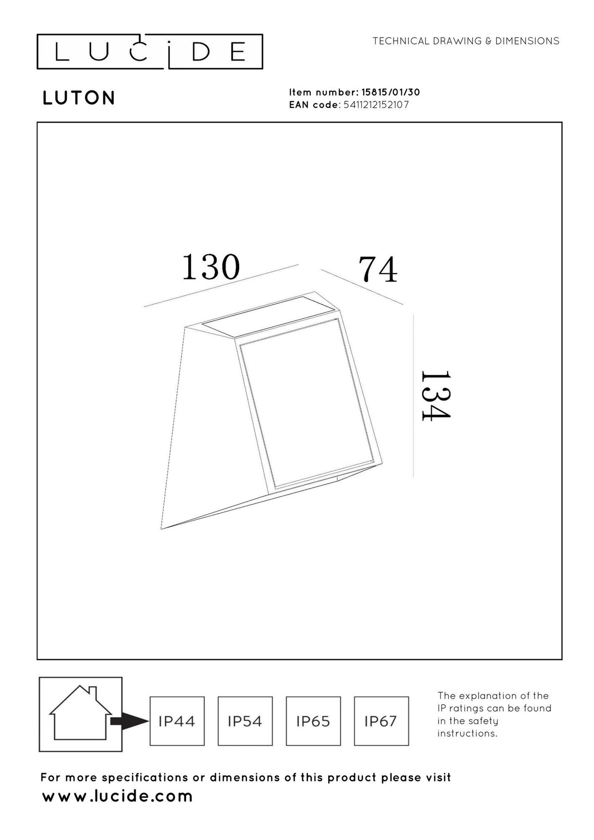 LED-Buitenwandlamp Luton IP54 met bewegingssensor Zwart (6)