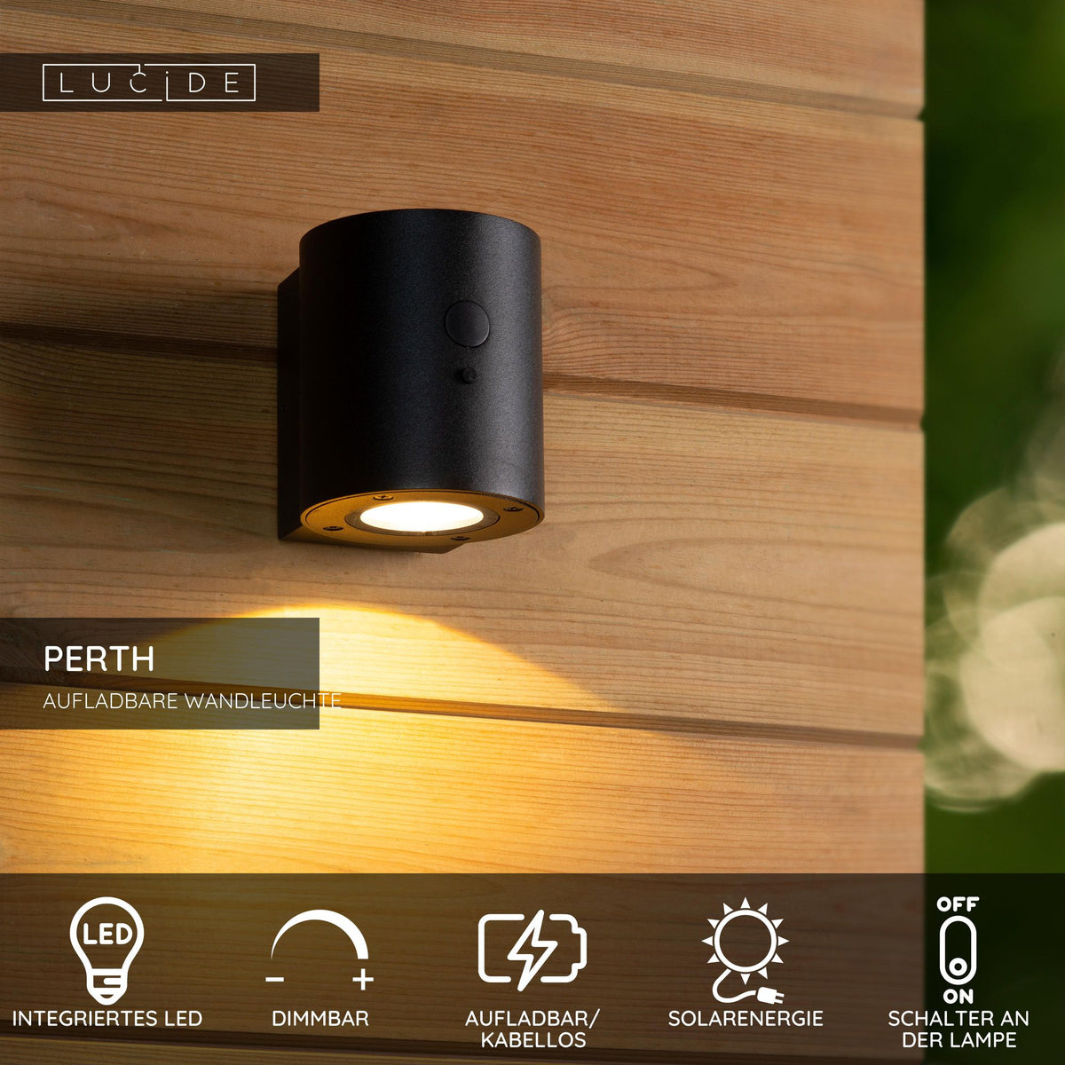LED-Udendørs væglampe Perth soldrevet IP65 med bevægelsessensor sort (4)