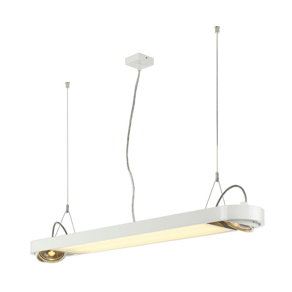 Aixlight R Office T5 39W Pendelleuchte rund Wiß in weißer Farbe mit schwenkbaren Lampenhaltern.