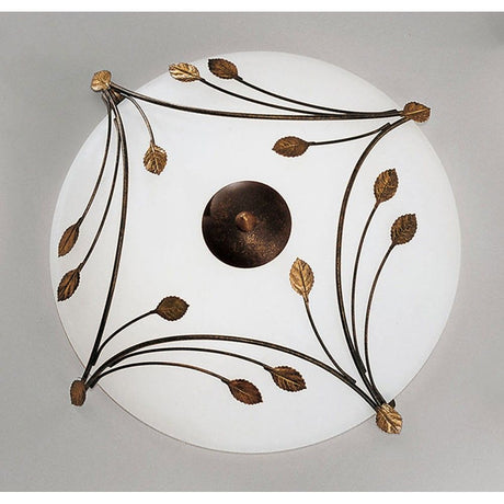Foglie taklampe med 2 lyskilder og blader Ø 46 cm - elegant taklampe med bladdesign og bronseaksenter.