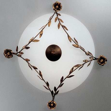 Rose taklampa med 2 ljuskällor och rosor Ø 48 cm, elegant taklampa med rosendesign.