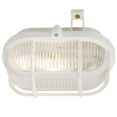 Skotlampe Außen-Wandleuchte Weiß - klassische Leuchte für den Außenbereich, ideal für Garagen und Eingangsbereiche.