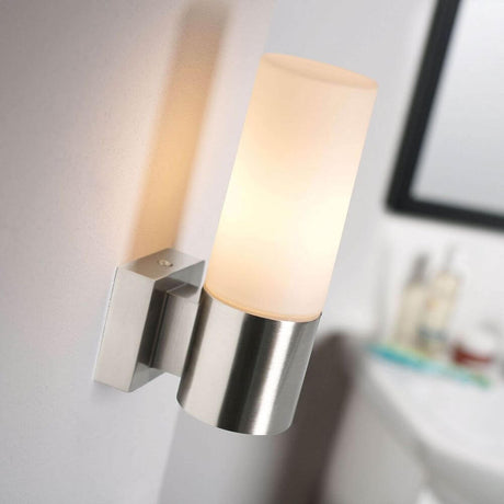 Tangens wall light brushed aluminium, wall-mounted, sleek design for the bathroom.