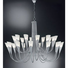 Campagnola Brilliant Silver 24-light Ø 120cm elegant ceiling light with a modern design.