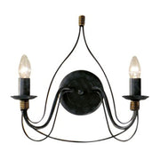 Filo wall light, 2-light, blue/black, 37 cm, with elegant design and two light sources.
