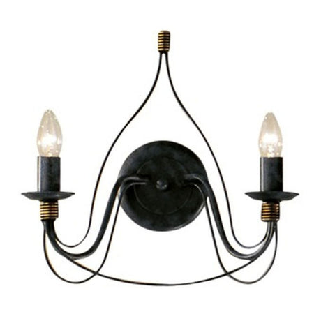 Filo Wandleuchte 2-flammig blauSchwarz 37cm mit elegantem Design und zwei Lichtquellen.