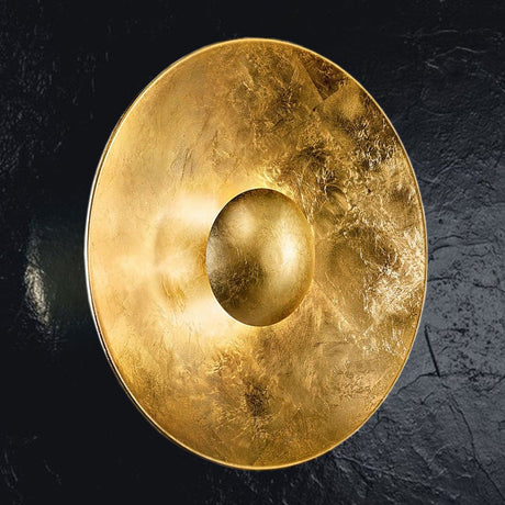 Aura Sol Gold vegg- og taklampe Ø 60 cm - elegant lampe i metall og glass, av høy kvalitet.