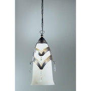 Prisma Pendel Schwarz-Gold-Silber mit Glasbehang 43cm