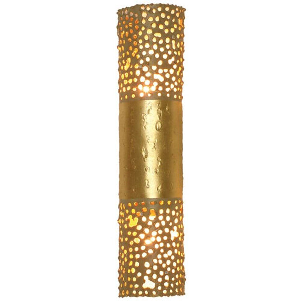 2-light Amazone wall light in iron gold with unique design and warm light.