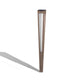 Torcia solare Tecka Tuarek in legno di teak, alta 120cm, design stretto rettangolare con inserto in vetro e pannello solare nella parte superiore, vista frontale