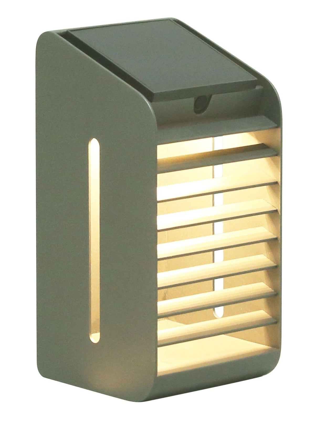 Les Jardins Solar-Wandleuchte Corner Grau mit LED-Beleuchtung, graues Kunststoffgehäuse, moderne Wandleuchte mit Solarpanel