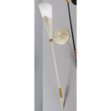 Élégante torche blanc ancien-or de 83 cm au mur, avec un éclairage doux et un design élégant.