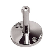Umlenker für NV-Seilsystem in Chrom, runde Befestigungsplatte mit zentralem Schaft, 6cm, 2er Set
