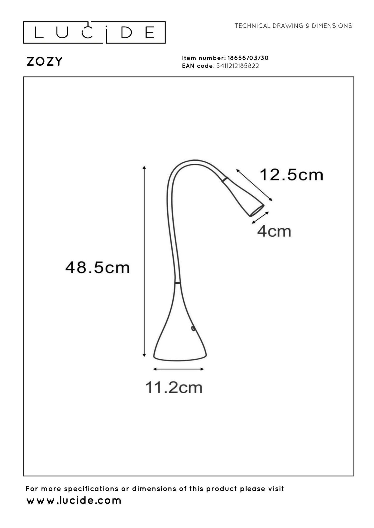 LED-Schreibtischleuchte Zozy mit Touchdimmer Schwarz (6)