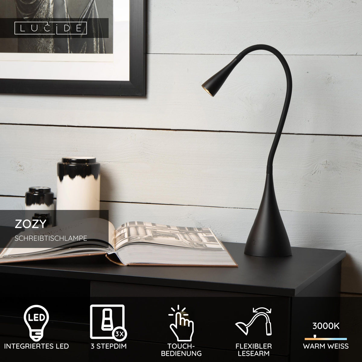 LED-Schreibtischleuchte Zozy mit Touchdimmer Schwarz (5)