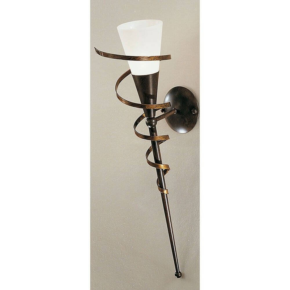 Fackel Spirale Wandleuchte rost-antik 60cm