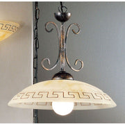 Suspension Greca Pendel Noir-Or en Argent Ø 40cm avec un design élégant et un motif stylé.