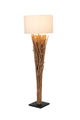 Stehlampe Palmaria Holz mit Schirm Rund 177 cm Natur