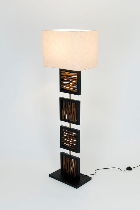 Stehleuchte Vulcano Holz mit Schirm Rechteckig 160 cm (2)