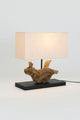 Bordlampe Lipari i akacietræ med rektangulær skærm 
