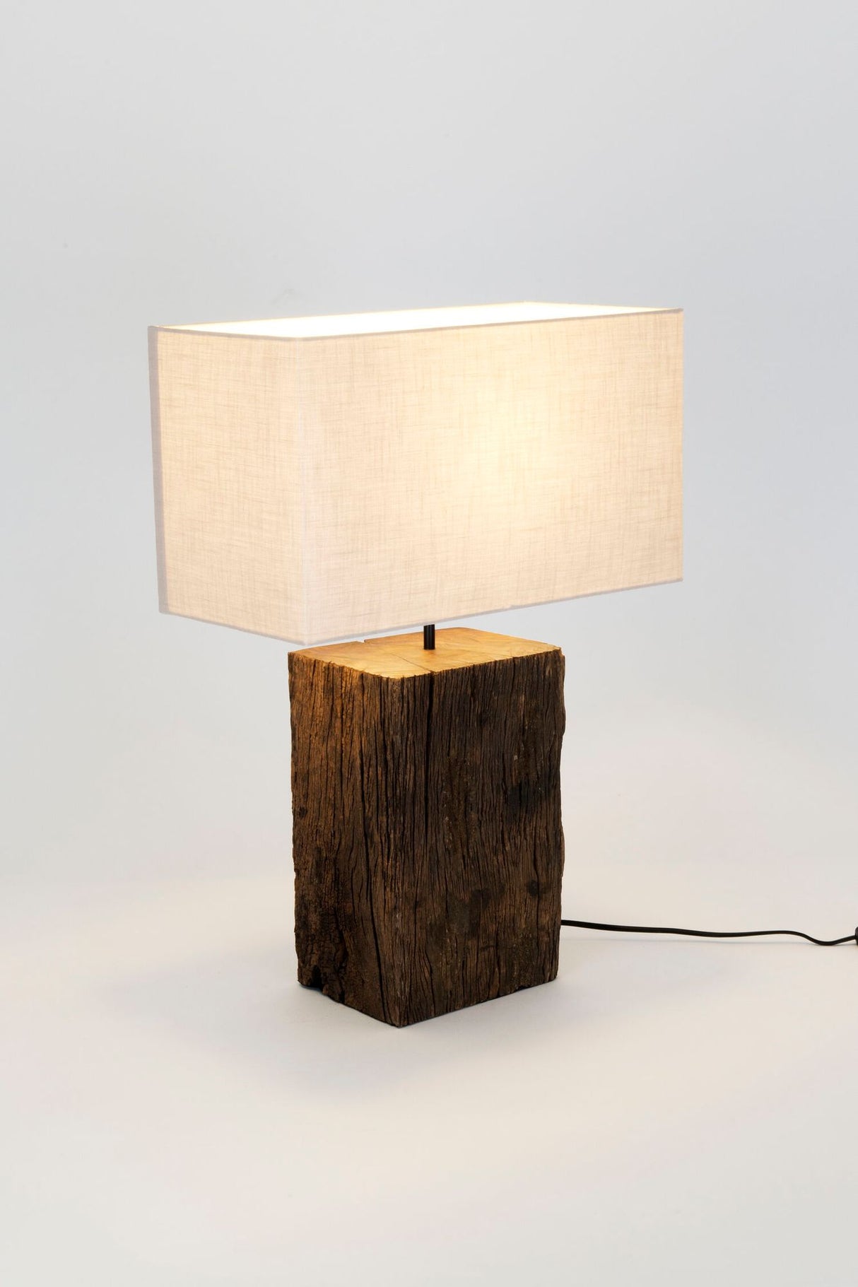 Tischlampe Montecristo Akazienholz mit Schirm Rechteckig