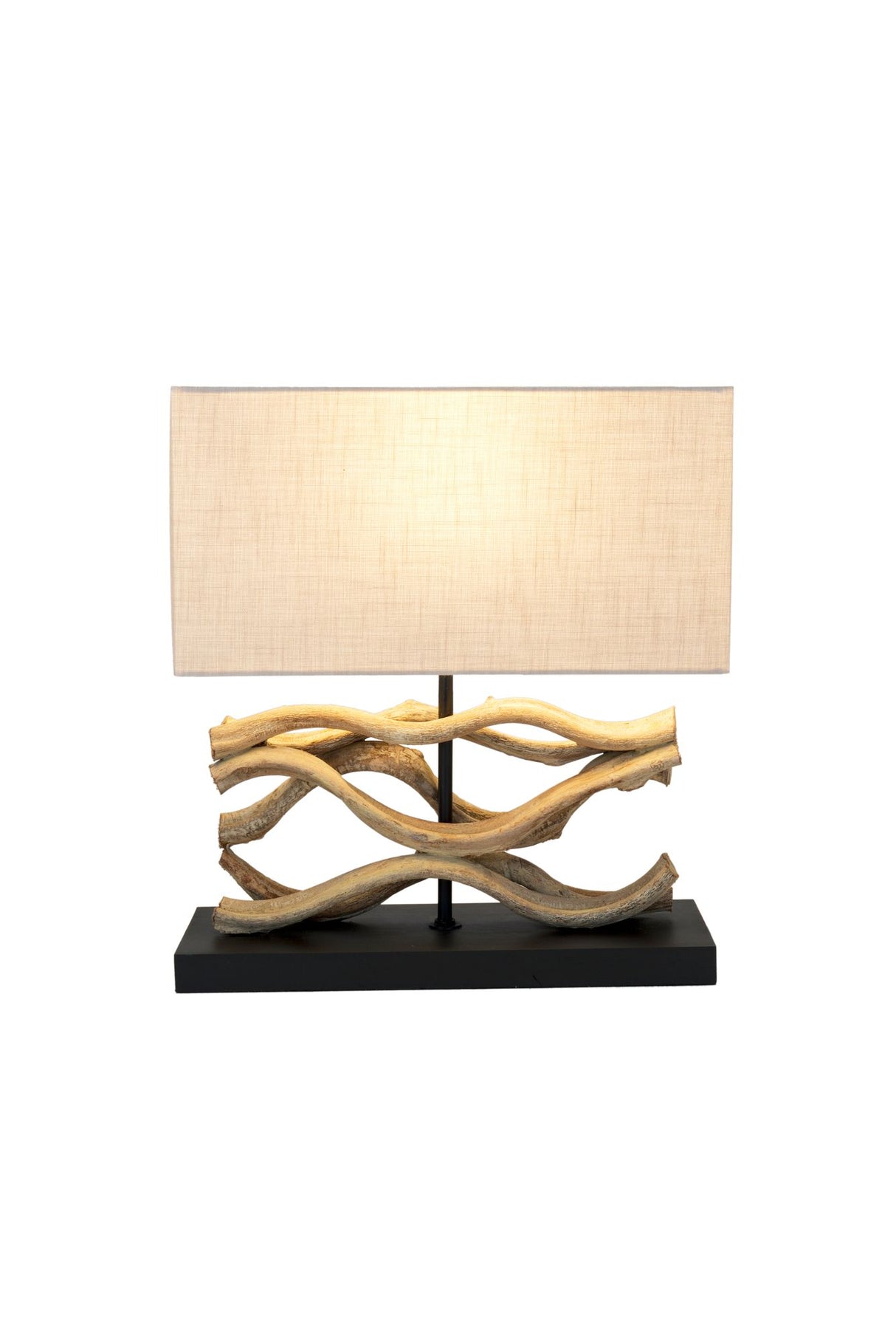 Bordlampe Panarea træ med rektangulær skærm 35x15 cm 