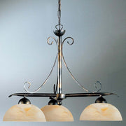 Diana 3-vlams Zwart-Goud-Zilver Ø 65cm plafondlamp met elegante halfronde bollen.