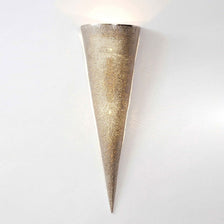 2-light Oriental metal silver wall light in an elegant design with a shimmering surface.