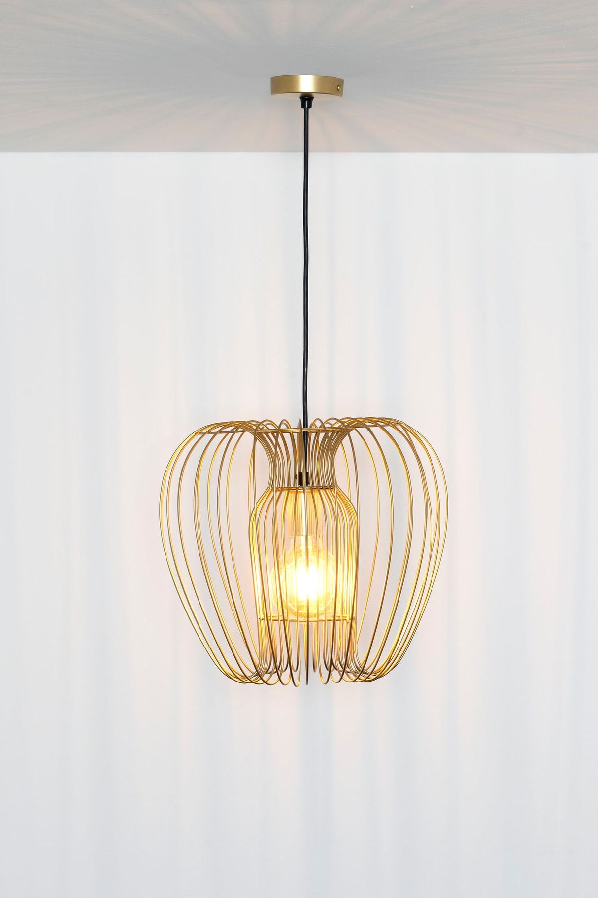Lampada a sospensione Protetto Solo rotonda Ø 34 cm oro 