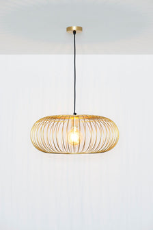 Pendellampe Protetto Premere Rund Ø 40cm Gold von Holländer, goldene Eisen-Pendelleuchte mit runder Form