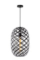 Wolfram oval pendant light, height-adjustable, with elliptical metal rings Ø 32cm (2)