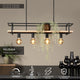 Lámpara colgante Milonga de 4 luces con pantalla de madera, altura regulable, negra (5)
