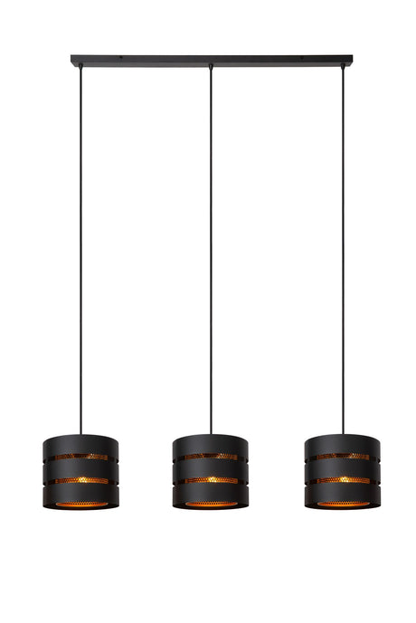 Pendelleuchte Rosas 3-flammig 130cm höhenverstellbar Schwarz, Messing (2)