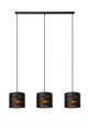 Rosas 3-light pendant light 130cm height-adjustable Black, Brass (2)