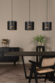 Rosas 3-light pendant light 130cm height-adjustable Black, Brass (1)
