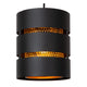 Rosas pendant light, 3-light, round, black, brass, height-adjustable (3)