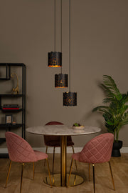 Almelo 3-light pendant light with giraffe motif Black (1)