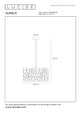 Lampada a sospensione Almelo in forma cilindrica con motivo giraffa, regolabile in altezza, nero, ottone 40cm (6)