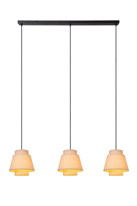Pendelleuchte Tribute 3-flammig mit rechteckigem Stoffschirm 120cm (2)