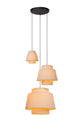 Lampada a sospensione Tribute a 3 luci rotonda con paralume in tessuto Ø 76 cm (1)