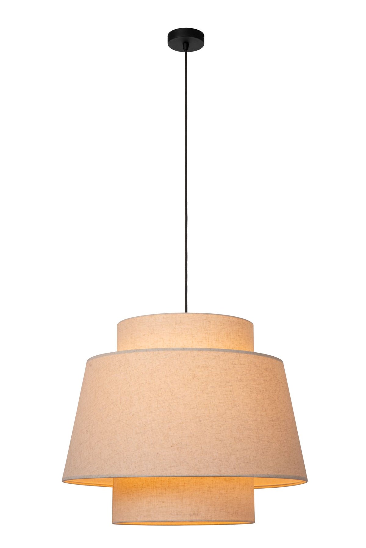 Hänglampa Tribute med tygskärm, höjdjusterbar Ø60 cm (2)