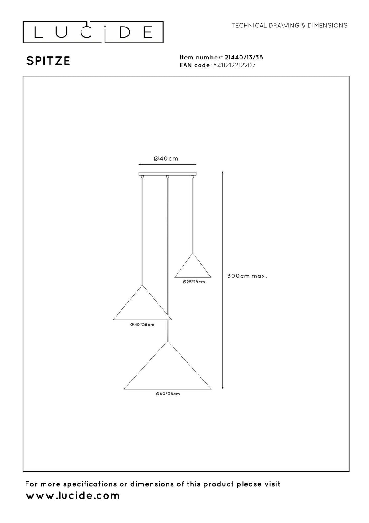 Pendelleuchte Spitze 3-flammig Ø 68cm (3)