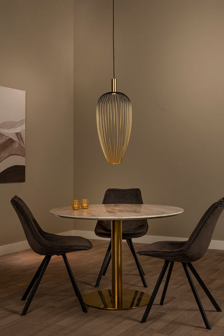 Pendelleuchte Aurelie mit Metallschirm Gold, Schwarz (1)
