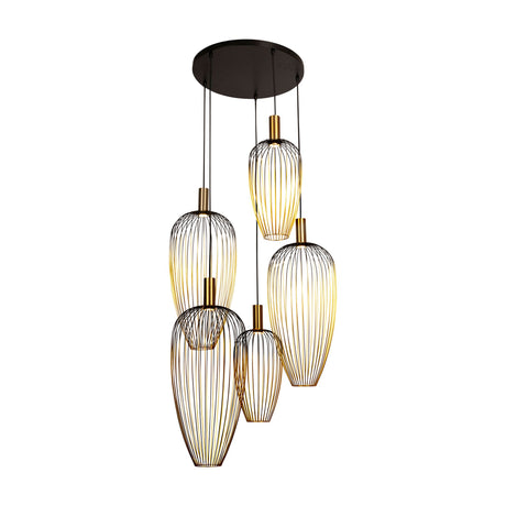 Pendelleuchte Aurelie 5-flammig höhenverstellbar dimmbar Gold (2)