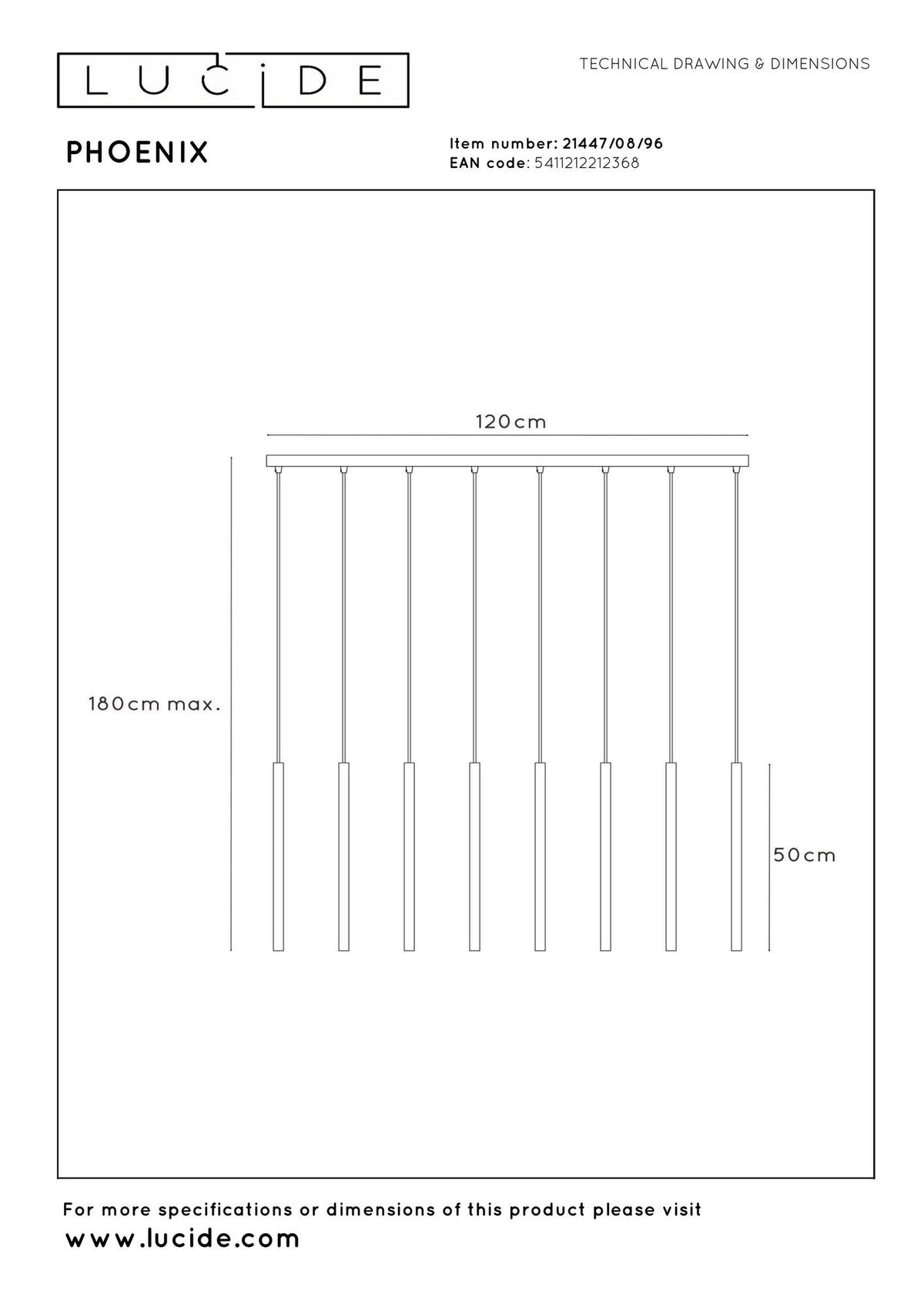 LED-Pendelleuchte Phoenix 8-flammig dimmbar (5)