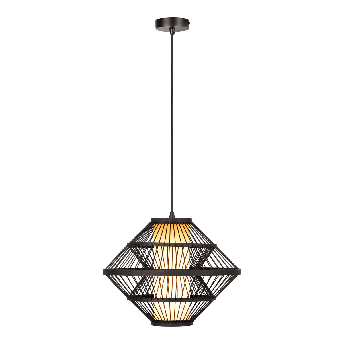 Taklampe Pasquino 1-armet treskjerm svart Ø40cm (1)